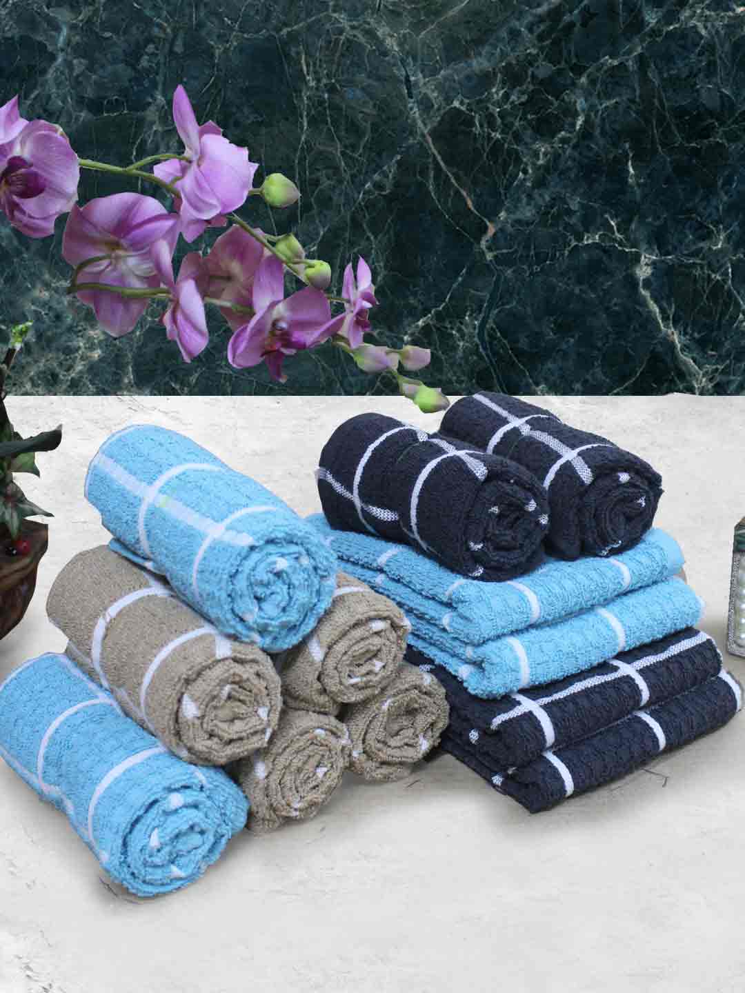Athom Living Cotton Soft Hand Towel Set, Super Absorbent & Quick Dry 40x60 cm Pack of 12 - Athom Living