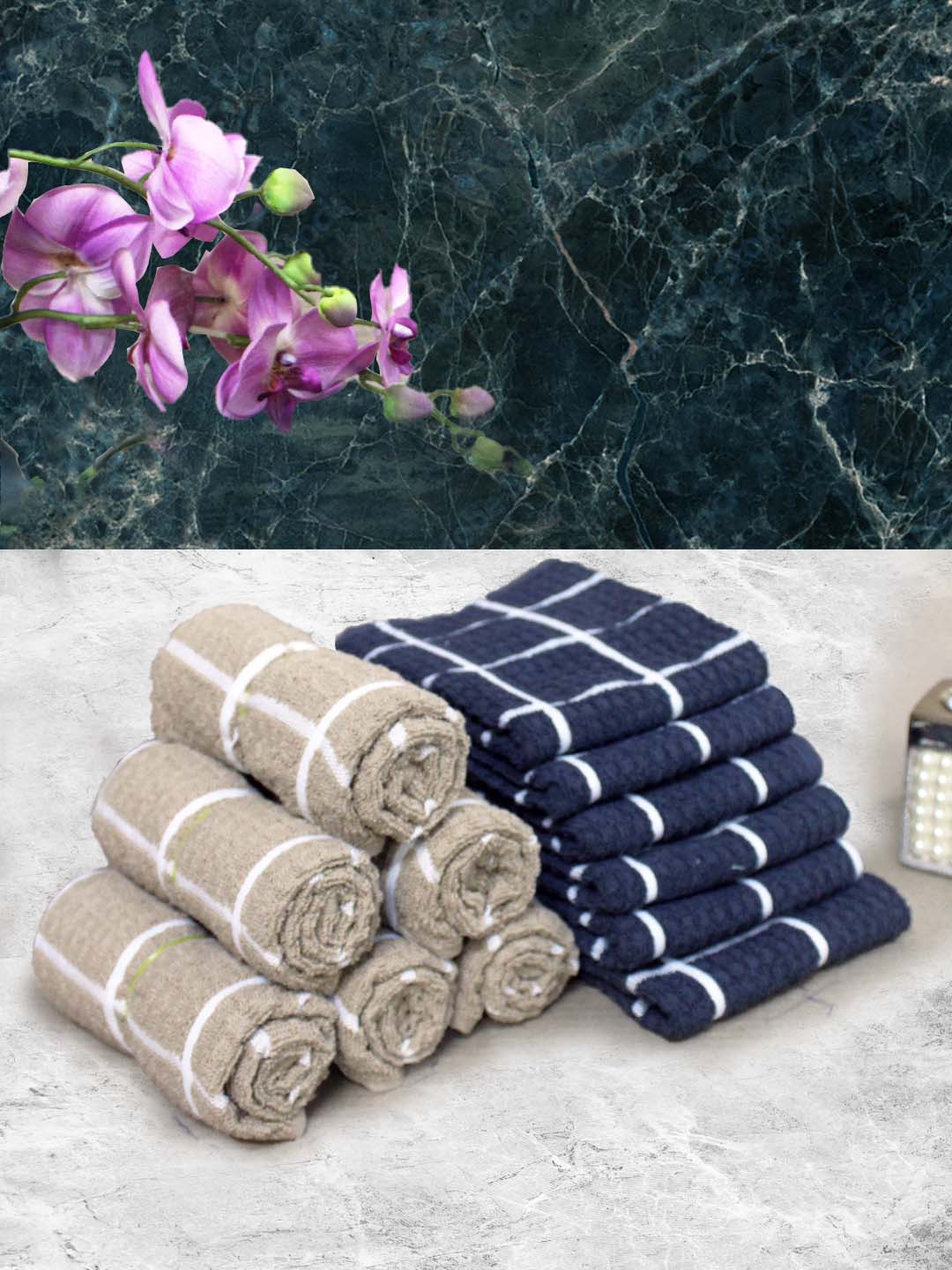Athom Living Cotton Soft Hand Towel Set, Super Absorbent & Quick Dry 40x60 cm Pack of 12 - Athom Living