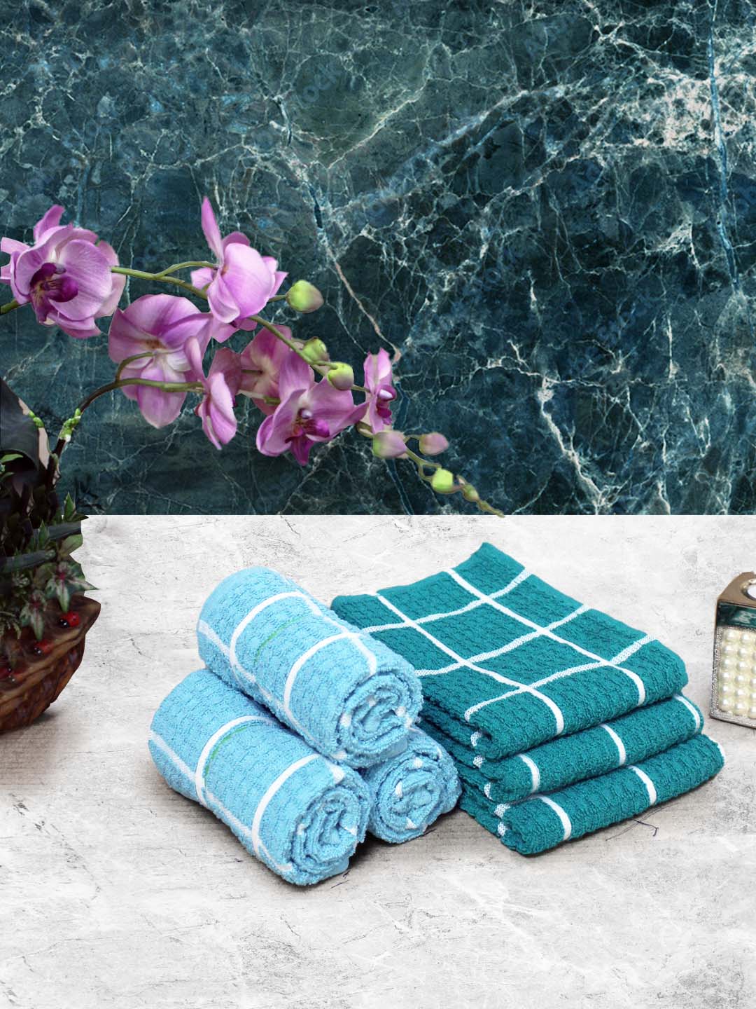 Athom Living Cotton Soft Hand Towel Set, Super Absorbent & Quick Dry 40x60 cm Pack of 6 - Athom Living