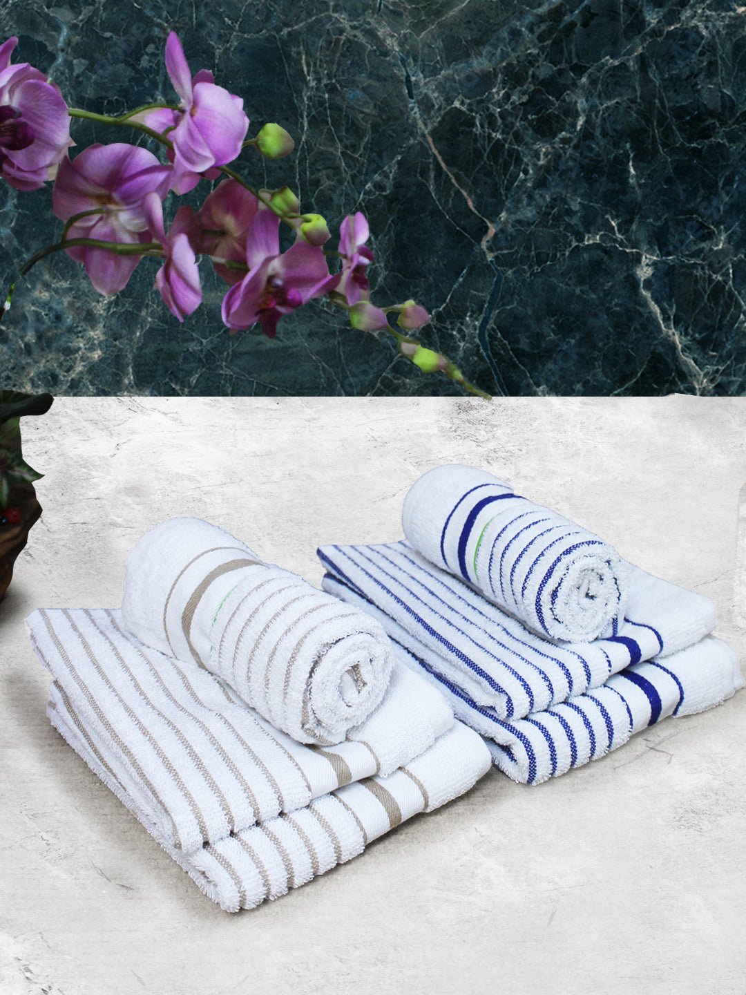 Athom Living Cotton Soft Hand Towel Set, Super Absorbent & Quick Dry 40x60 cm Pack of 6 - Athom Living