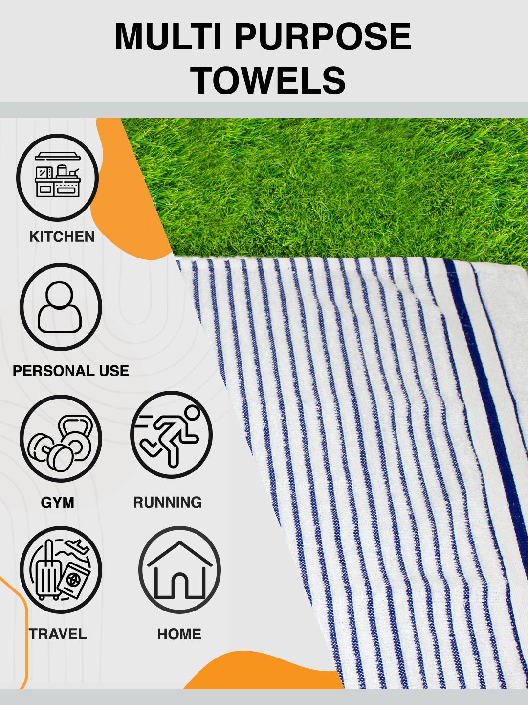 Athom Living Cotton Soft Hand Towel Set, Super Absorbent & Quick Dry 40x60 cm Pack of 6 - Athom Living