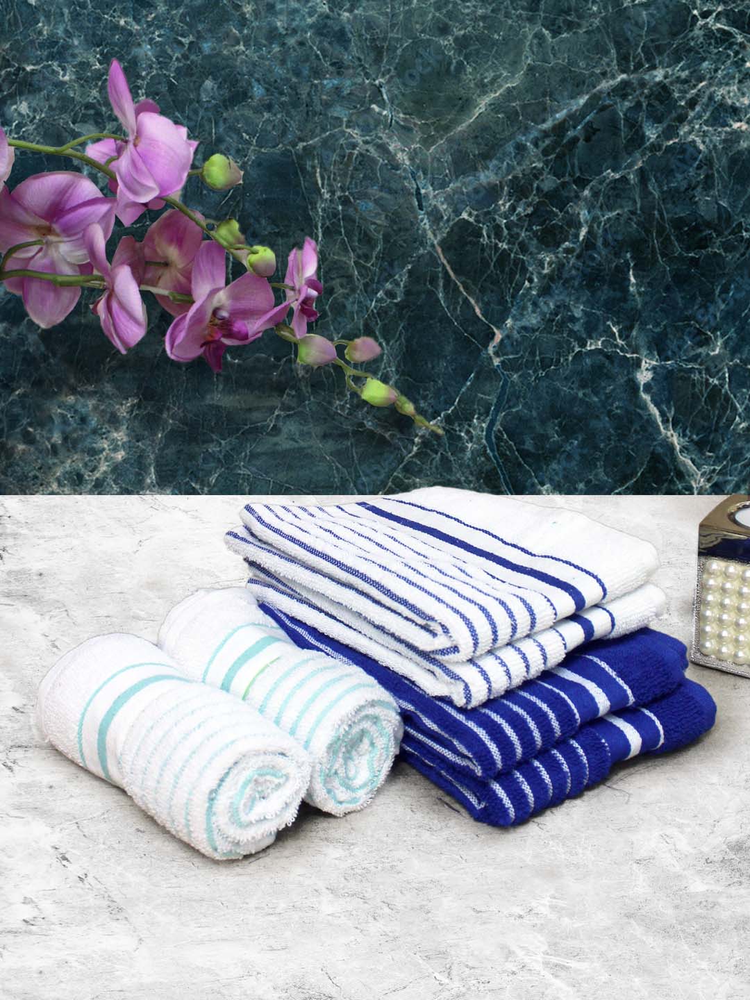Athom Living Cotton Soft Hand Towel Set, Super Absorbent & Quick Dry 40x60 cm Pack of 6 - Athom Living