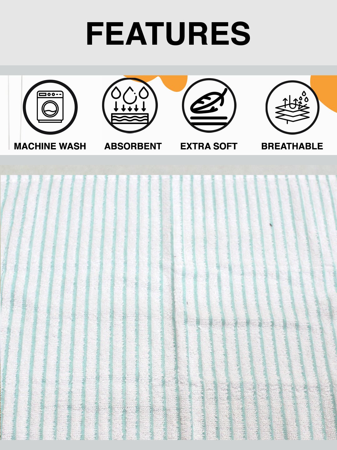 Athom Living Cotton Soft Hand Towel Set, Super Absorbent & Quick Dry 40x60 cm Pack of 6 - Athom Living