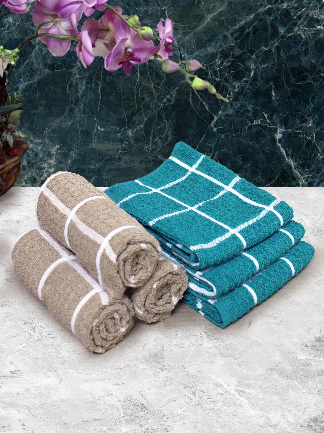 Athom Living Cotton Soft Hand Towel Set, Super Absorbent & Quick Dry 40x60 cm Pack of 6 - Athom Living