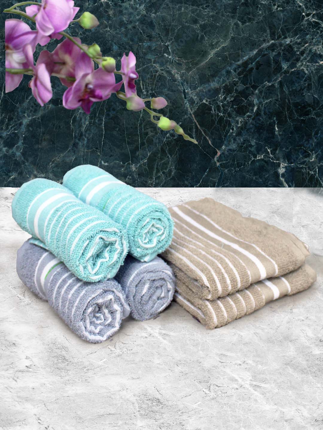 Athom Living Cotton Soft Hand Towel Set, Super Absorbent & Quick Dry 40x60 cm Pack of 6 - Athom Living