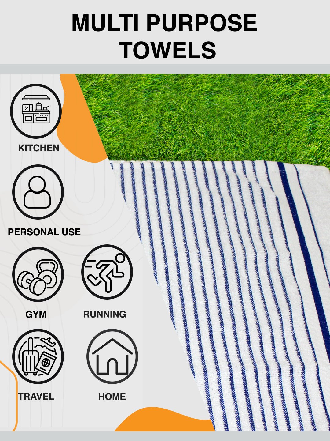 Athom Living Cotton Soft Hand Towel Set, Super Absorbent & Quick Dry 40x60 cm Pack of 6 - Athom Living