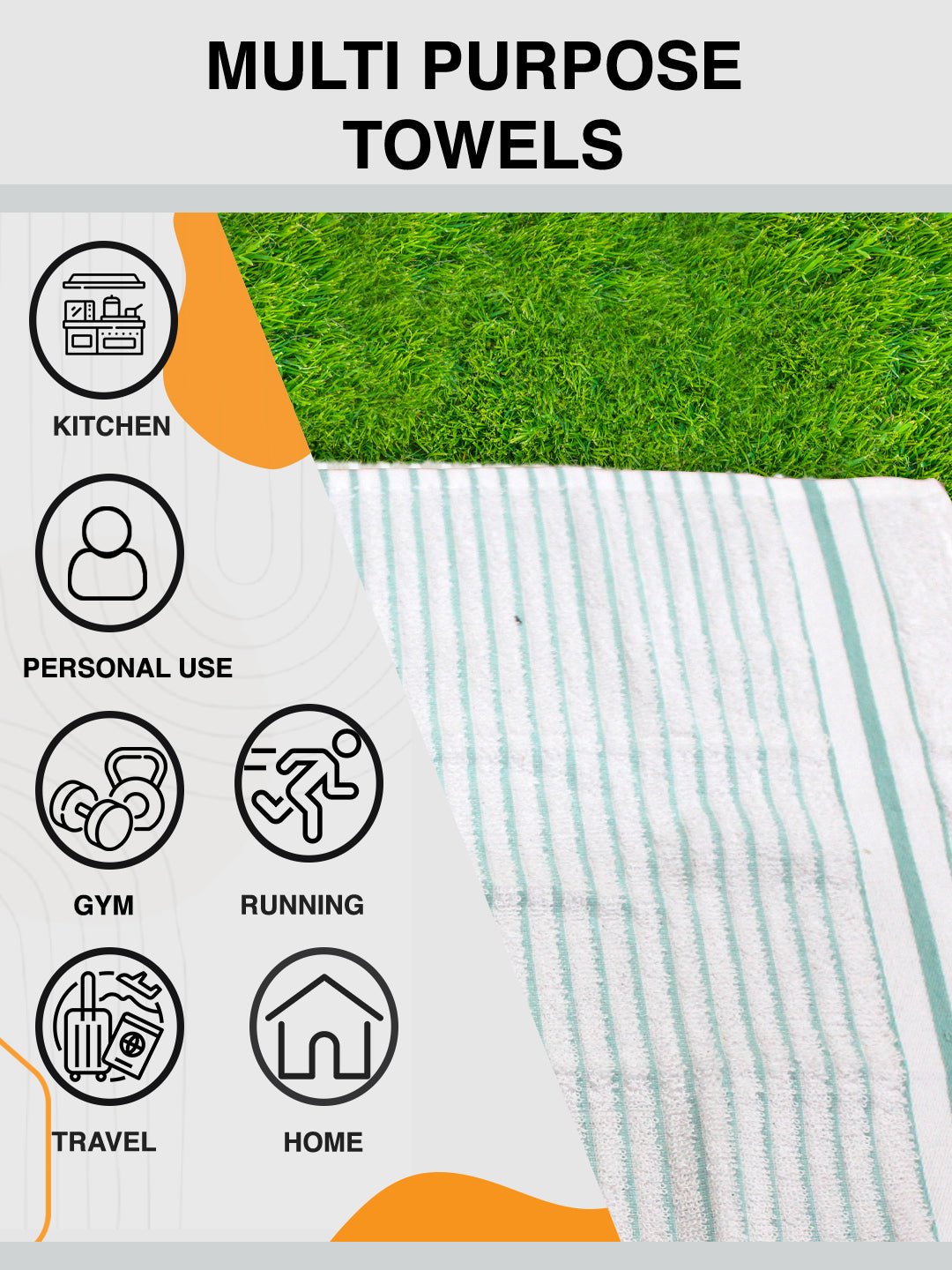 Athom Living Cotton Soft Hand Towel Set, Super Absorbent & Quick Dry 40x60 cm Pack of 6 - Athom Living