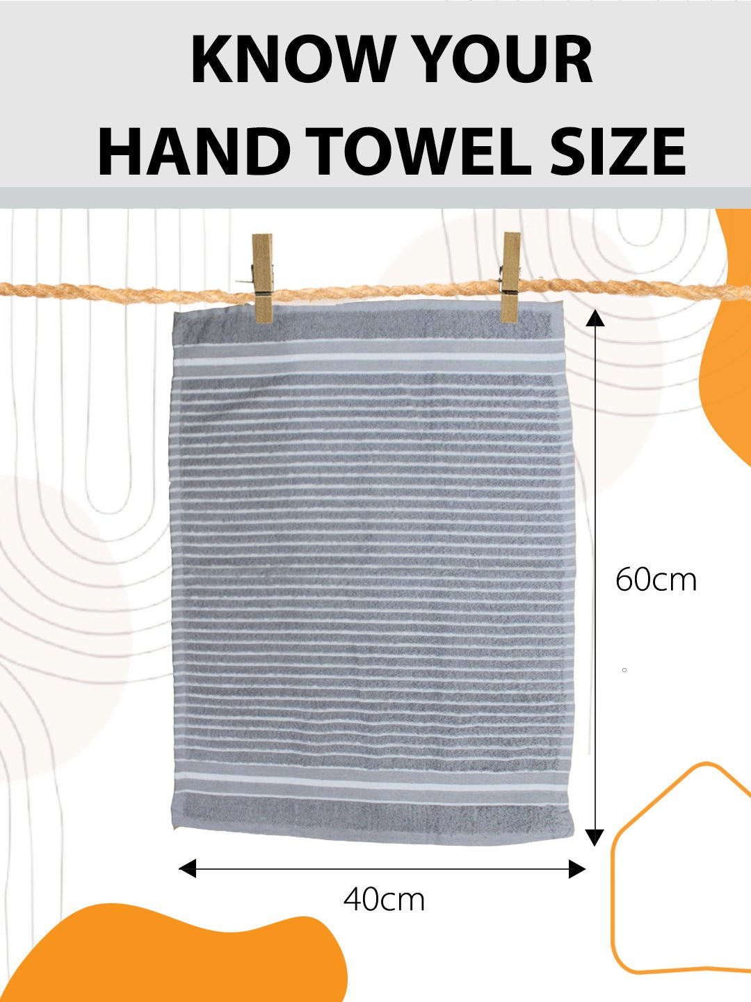 Athom Living Cotton Soft Hand Towel Set, Super Absorbent & Quick Dry 40x60 cm Pack of 6 - Athom Living