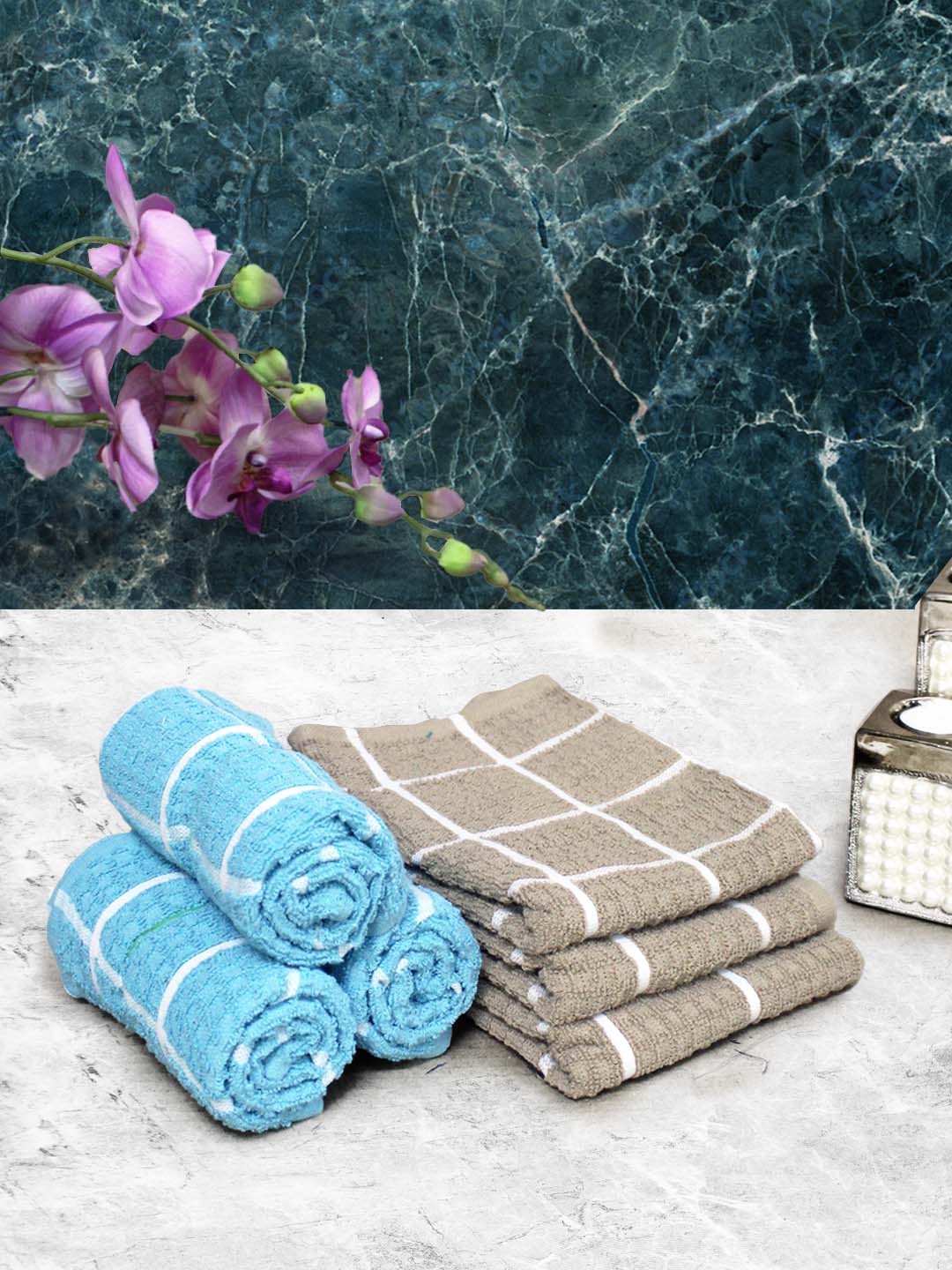 Athom Living Cotton Soft Hand Towel Set, Super Absorbent & Quick Dry 40x60 cm Pack of 6 - Athom Living