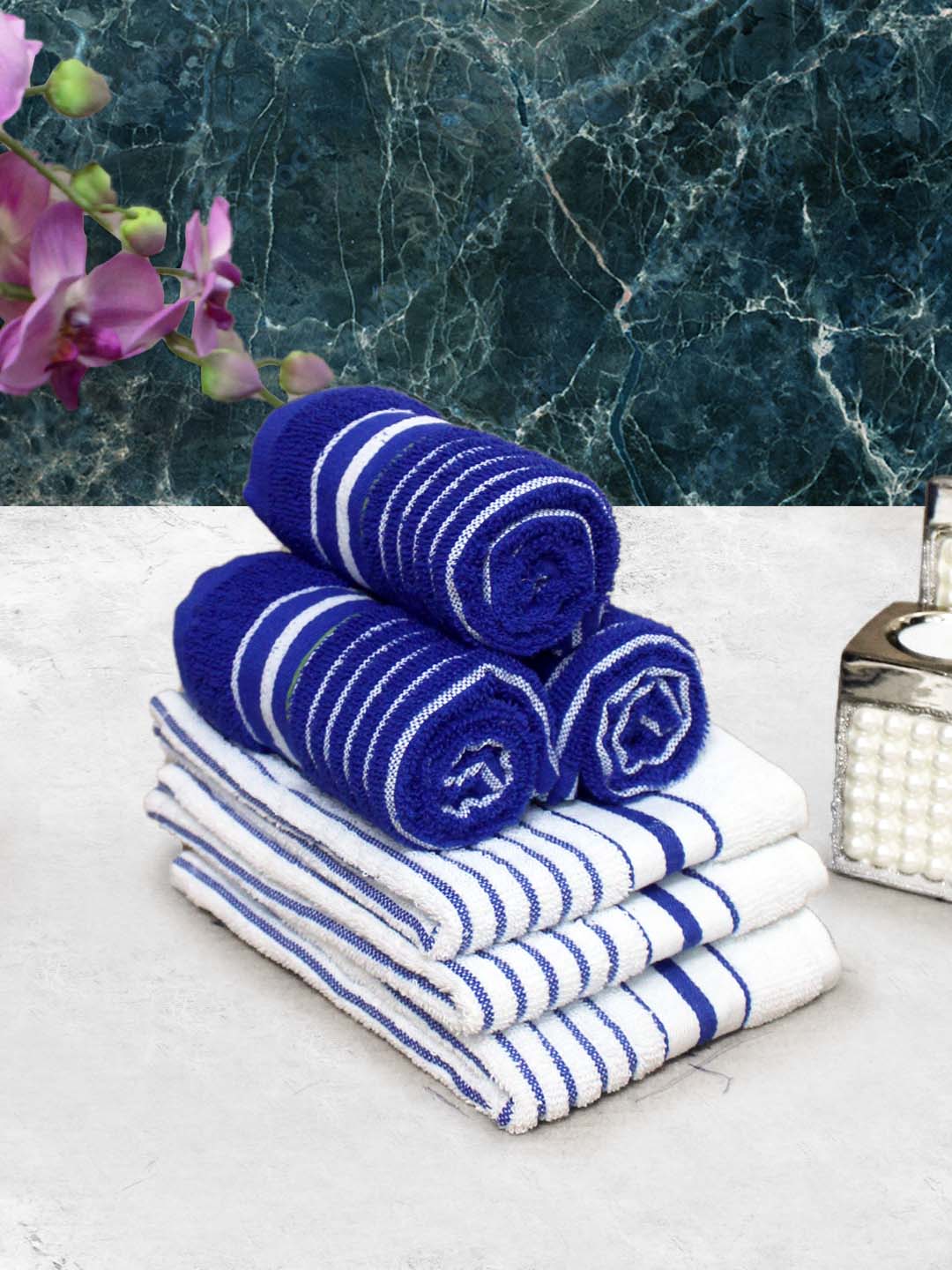 Athom Living Cotton Soft Hand Towel Set, Super Absorbent & Quick Dry 40x60 cm Pack of 6 - Athom Living