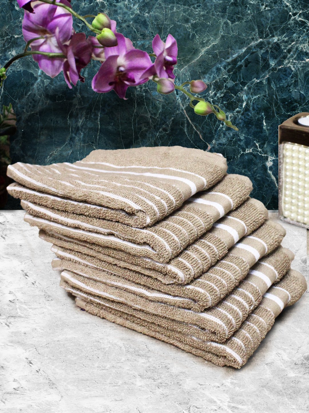 Athom Living Cotton Soft Hand Towel Set, Super Absorbent & Quick Dry 40x60 cm Pack of 6 - Athom Living