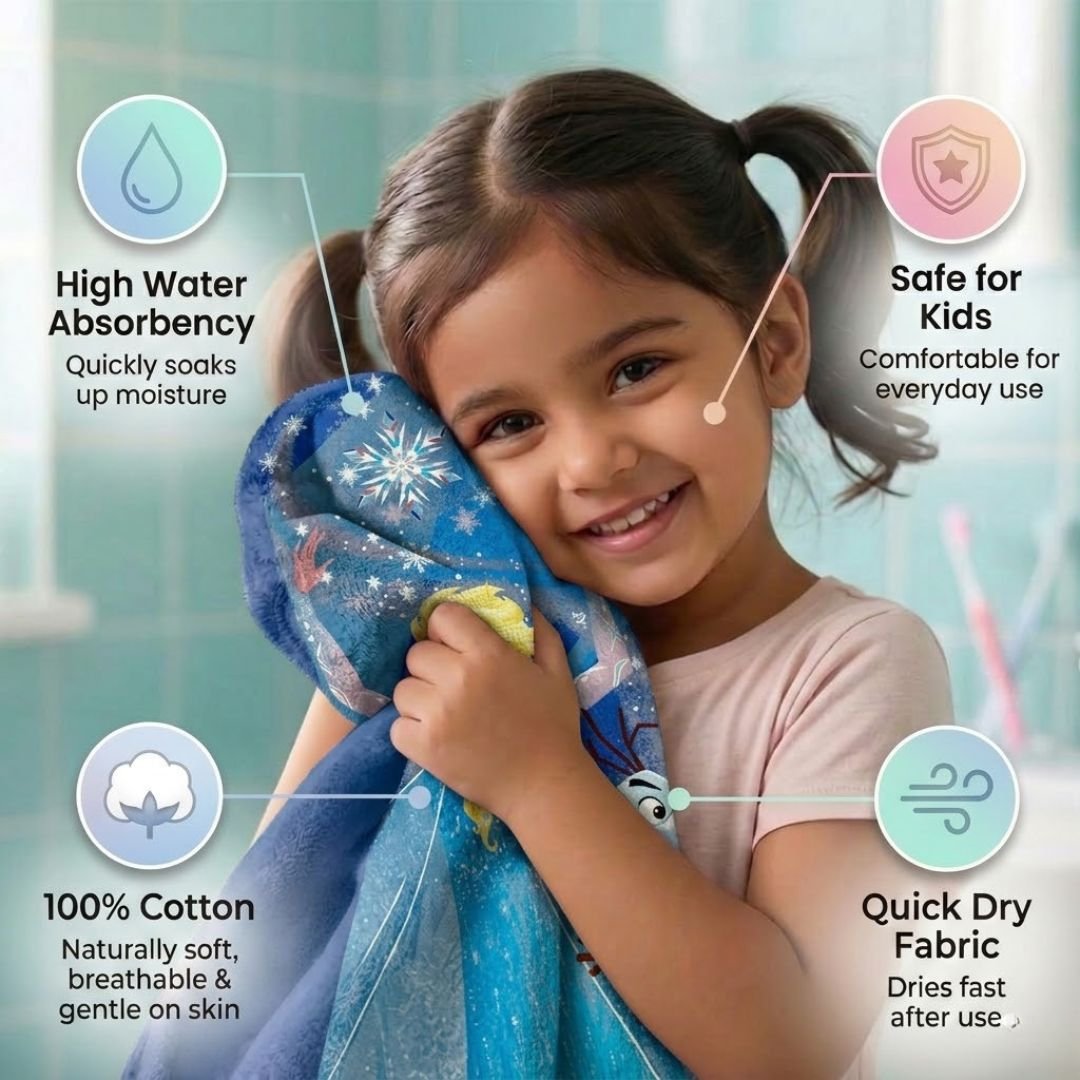 Athom Living Disney Frozen Kids Bath Towel 350 GSM 60x120 cm - Athom Living