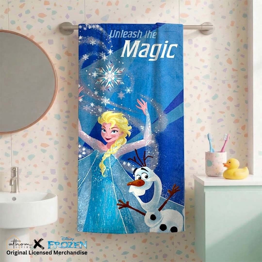 Athom Living Disney Frozen Kids Bath Towel 350 GSM 60x120 cm - Athom Living