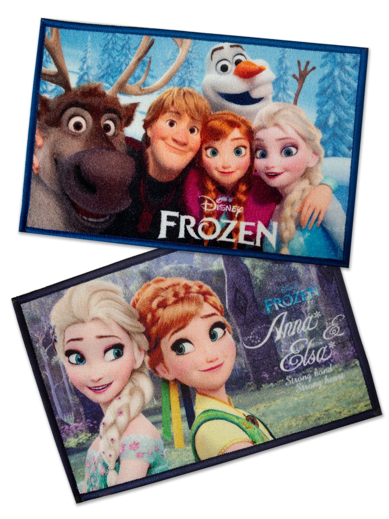 Athom Living Disney Frozen Sister Anna & Elsa Digital Printed Themed Multi colored Kids Premium Nylon Bathmat, With Latex Backing, Anti - Slip Bathmat, 37 x 57 cm, Pack of 2 - Athom Living