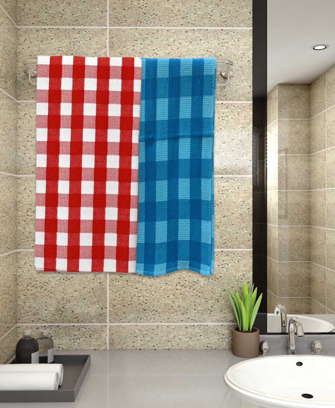 Athom Living Light weight Premium Cotton Bath Towel 75x150 cm Pack of 2 - Athom Living