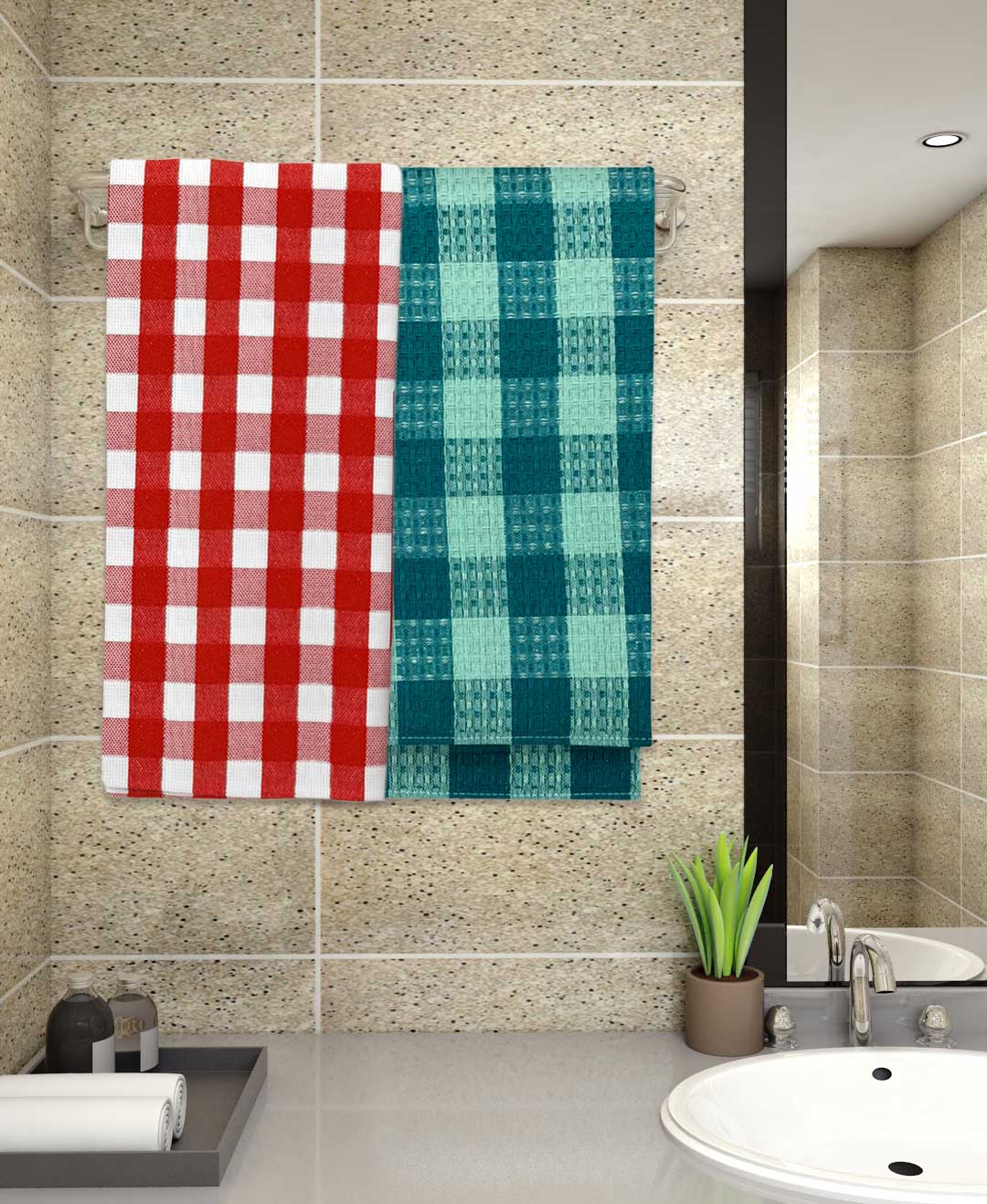 Athom Living Light weight Premium Cotton Bath Towel 75x150 cm Pack of 2 - Athom Living