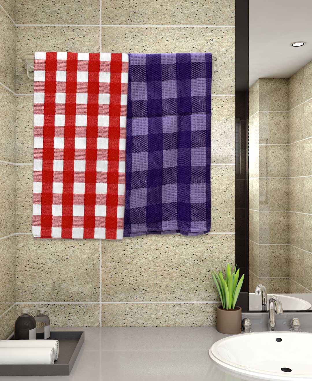Athom Living Light weight Premium Cotton Bath Towel 75x150 cm Pack of 2 - Athom Living