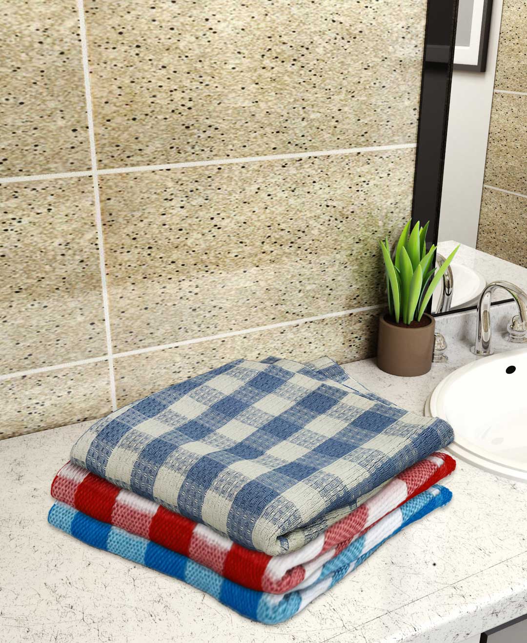 Athom Living Light weight Premium Cotton Bath Towel 75x150 cm Pack of 3 - Athom Living