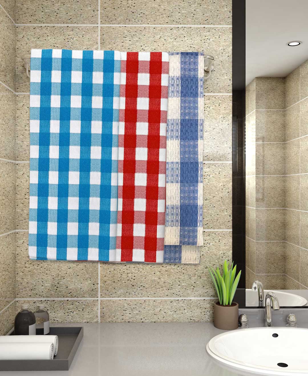 Athom Living Light weight Premium Cotton Bath Towel 75x150 cm Pack of 3 - Athom Living