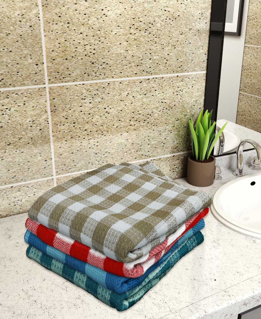 Athom Living Light weight Premium Cotton Bath Towel 75x150 cm Pack of 4 - Athom Living