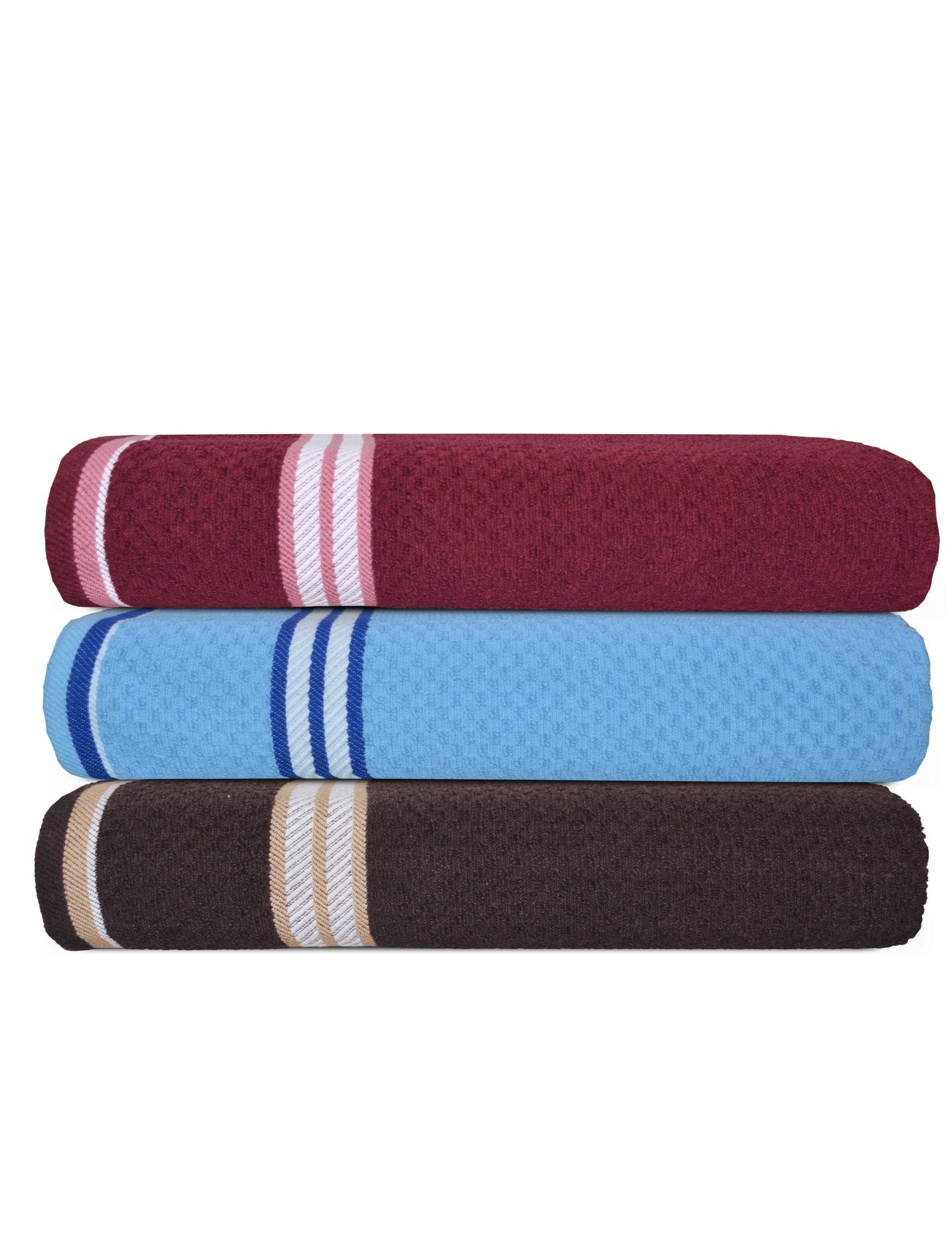 Athom Living Popcorn textured Solid Bath Towel 67x137 cm Pack of 3 - Athom Living