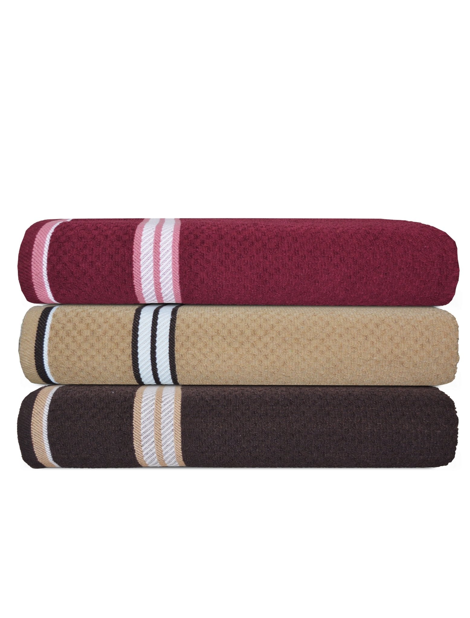 Athom Living Popcorn textured Solid Bath Towel 67x137 cm Pack of 3 - Athom Living