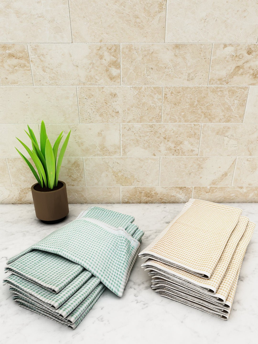 Athom Living Popcorn Textured Solid Kitchen Towel/Cleaning Cloth/ Multipurpose Cloth 320 GSM with hanging loop Pack of 12 - Athom Living