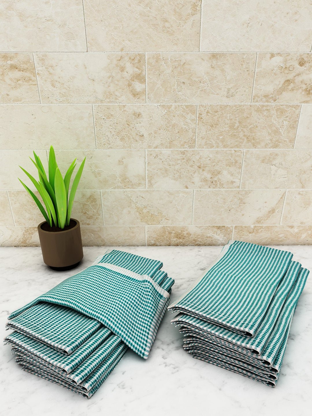 Athom Living Popcorn Textured Solid Kitchen Towel/Cleaning Cloth/ Multipurpose Cloth 320 GSM with hanging loop Pack of 12 - Athom Living