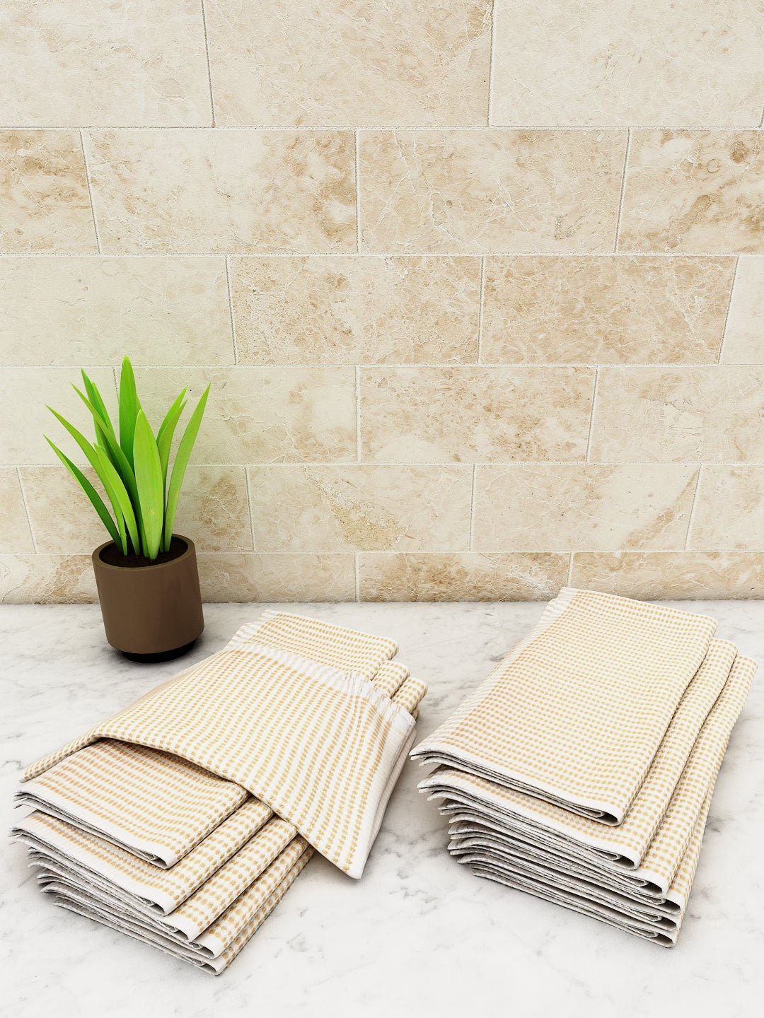 Athom Living Popcorn Textured Solid Kitchen Towel/Cleaning Cloth/ Multipurpose Cloth 320 GSM with hanging loop Pack of 12 - Athom Living