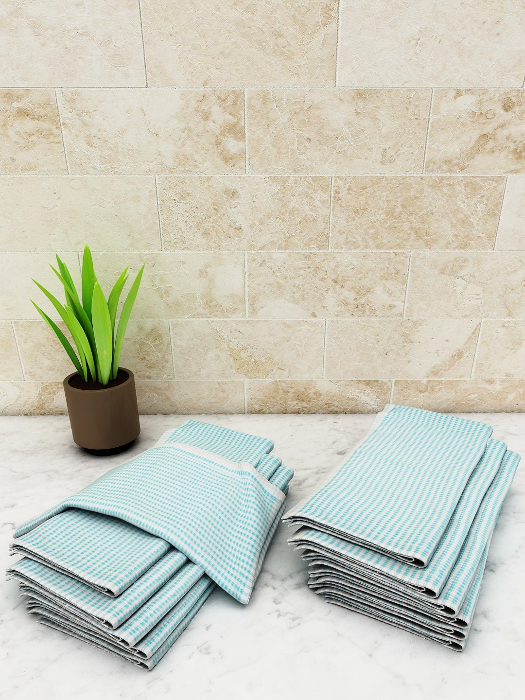 Athom Living Popcorn Textured Solid Kitchen Towel/Cleaning Cloth/ Multipurpose Cloth 320 GSM with hanging loop Pack of 12 - Athom Living