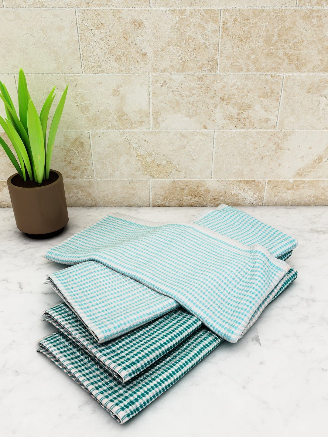 Athom Living Popcorn Textured Solid Kitchen Towel/Cleaning Cloth/ Multipurpose Cloth 320 GSM with hanging loop Pack of 12 - Athom Living