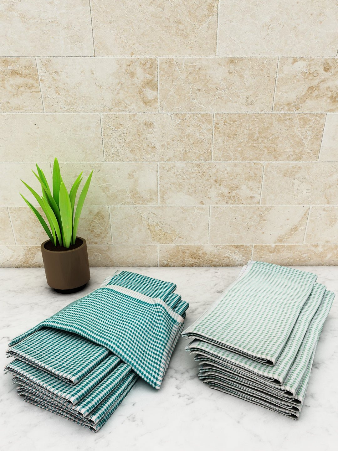 Athom Living Popcorn Textured Solid Kitchen Towel/Cleaning Cloth/ Multipurpose Cloth 320 GSM with hanging loop Pack of 12 - Athom Living