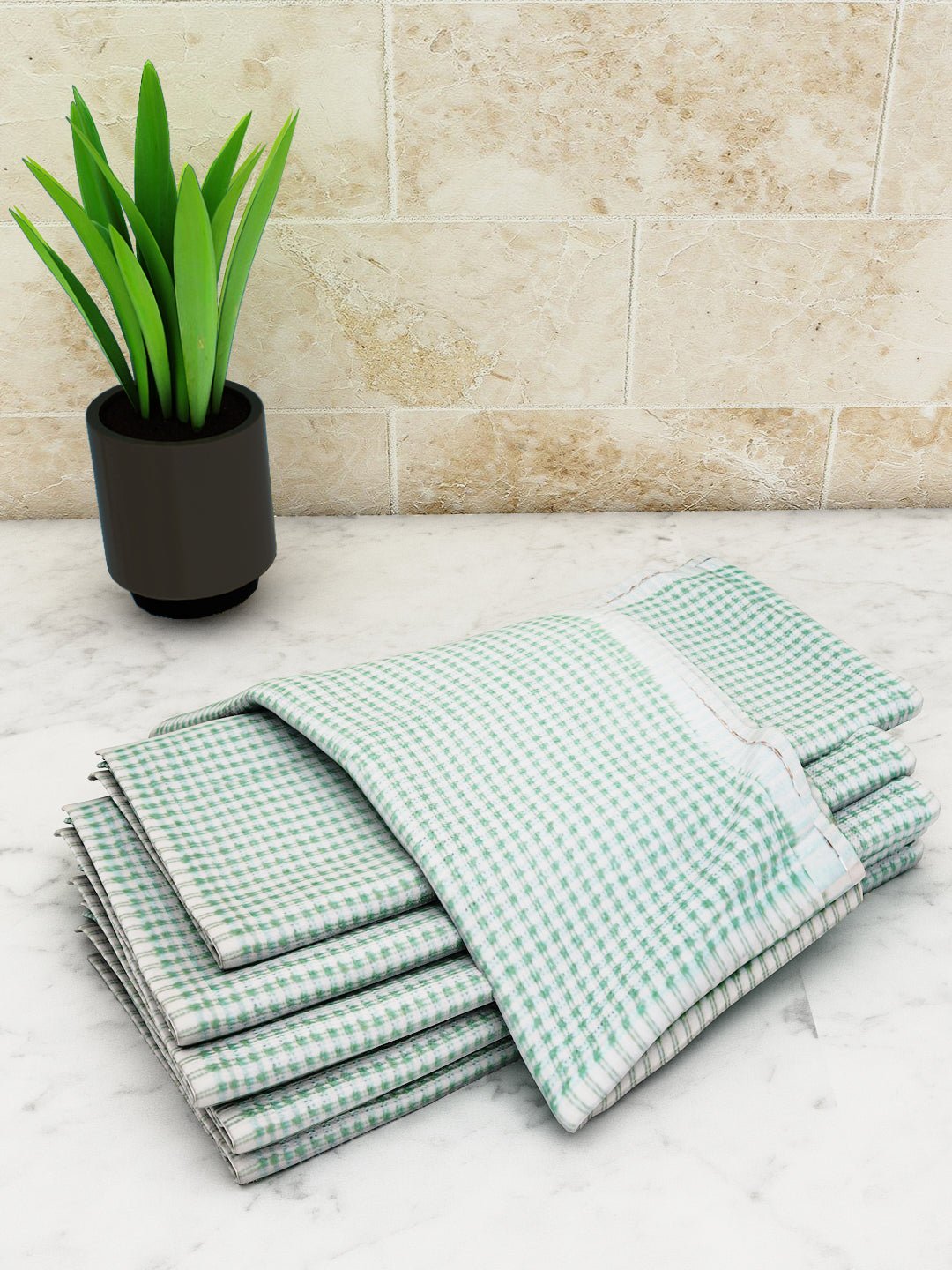 Athom Living Popcorn Textured Solid Kitchen Towel/Cleaning Cloth/ Multipurpose Cloth 320 GSM with hanging loop Pack of 6 - Athom Living