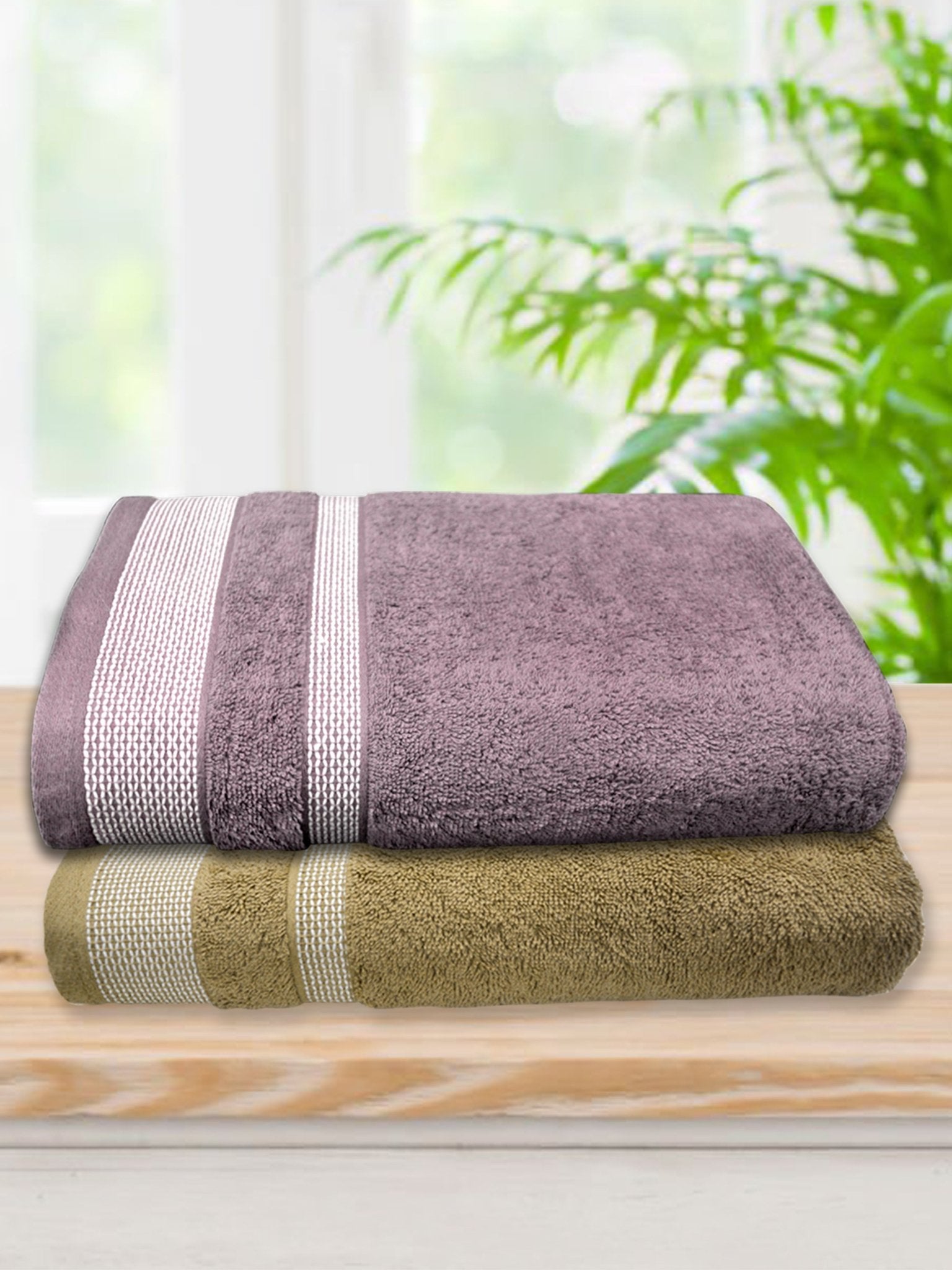 Athom Living Premium Cotton Bath Towel Pack of 2 Soft, Absorbent, and Luxurious Bathroom Essentials/Soft and Absorbent Spa - Quality/Bath Linens/Durable - Athom Living