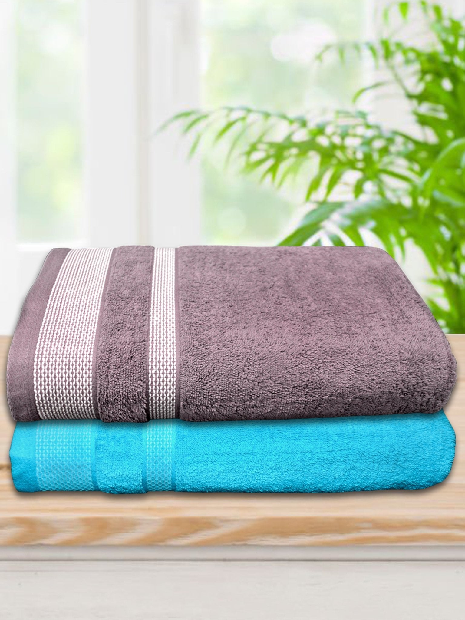 Athom Living Premium Cotton Bath Towel Pack of 2 Soft, Absorbent, and Luxurious Bathroom Essentials/Soft and Absorbent Spa - Quality/Bath Linens/Durable - Athom Living