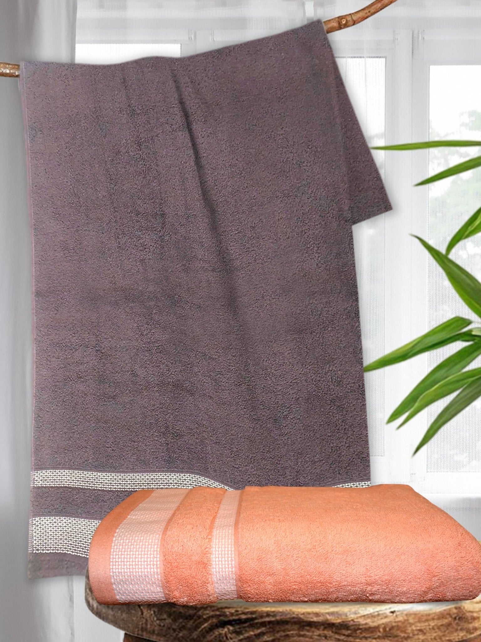 Athom Living Premium Cotton Bath Towel Pack of 2 Soft, Absorbent, and Luxurious Bathroom Essentials/Soft and Absorbent Spa - Quality/Bath Linens/Durable - Athom Living