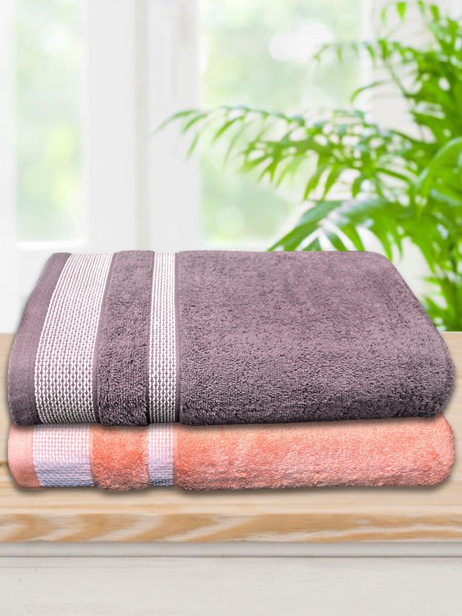 Athom Living Premium Cotton Bath Towel Pack of 2 Soft, Absorbent, and Luxurious Bathroom Essentials/Soft and Absorbent Spa - Quality/Bath Linens/Durable - Athom Living