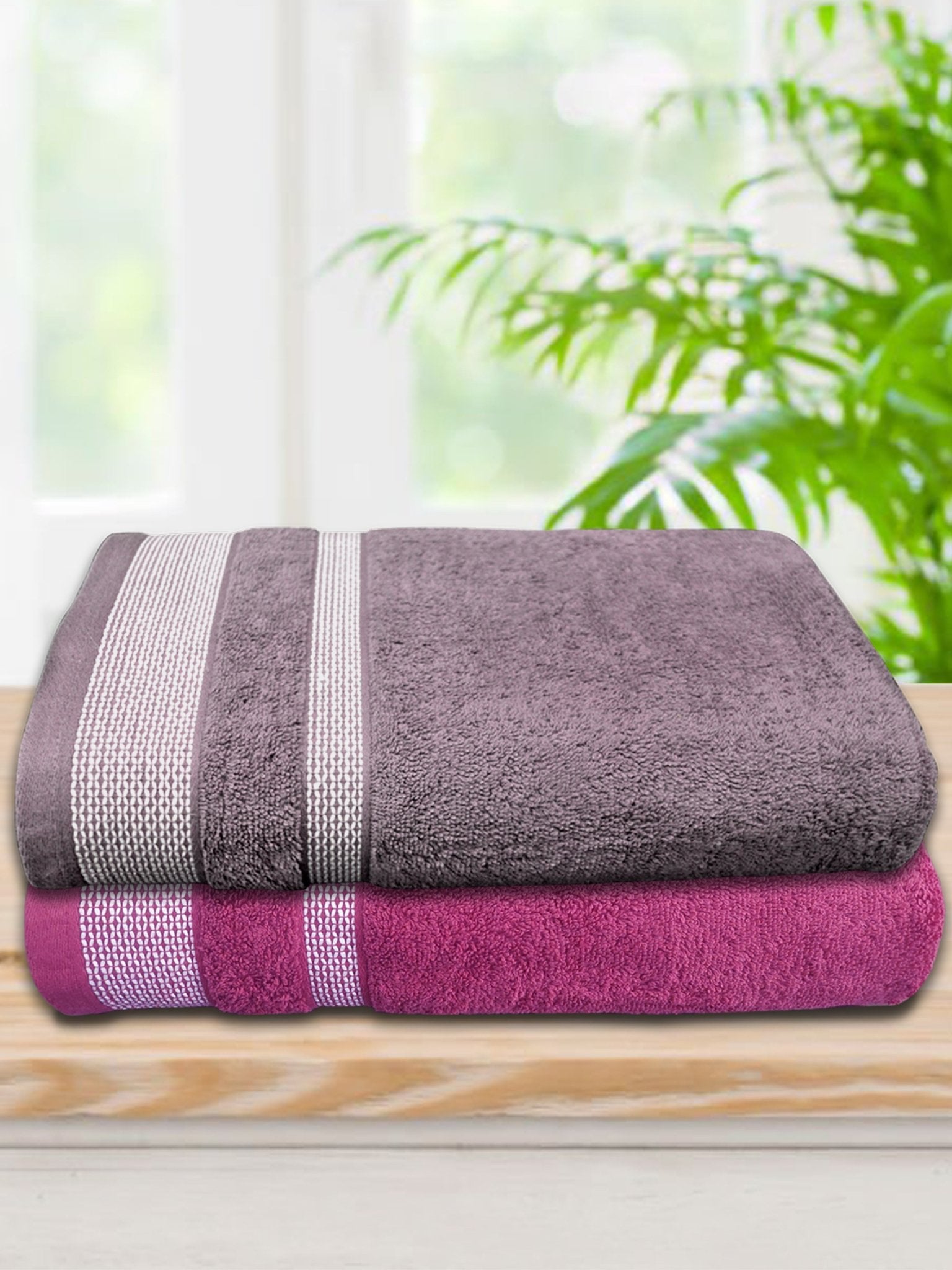 Athom Living Premium Cotton Bath Towel Pack of 2 Soft, Absorbent, and Luxurious Bathroom Essentials/Soft and Absorbent Spa - Quality/Bath Linens/Durable - Athom Living
