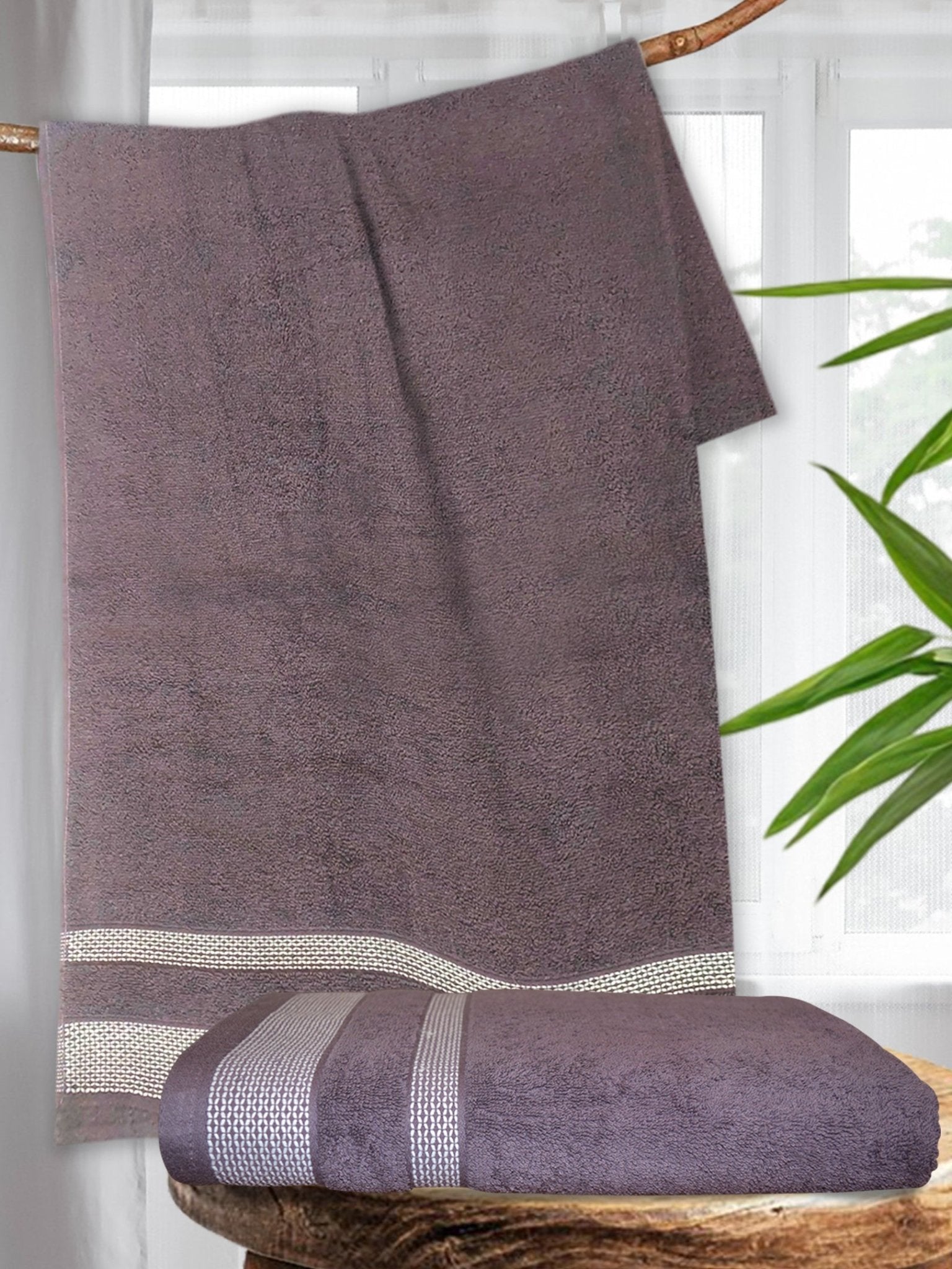 Athom Living Premium Cotton Bath Towel Pack of 2 Soft, Absorbent, and Luxurious Bathroom Essentials/Soft and Absorbent Spa - Quality/Bath Linens/Durable - Athom Living