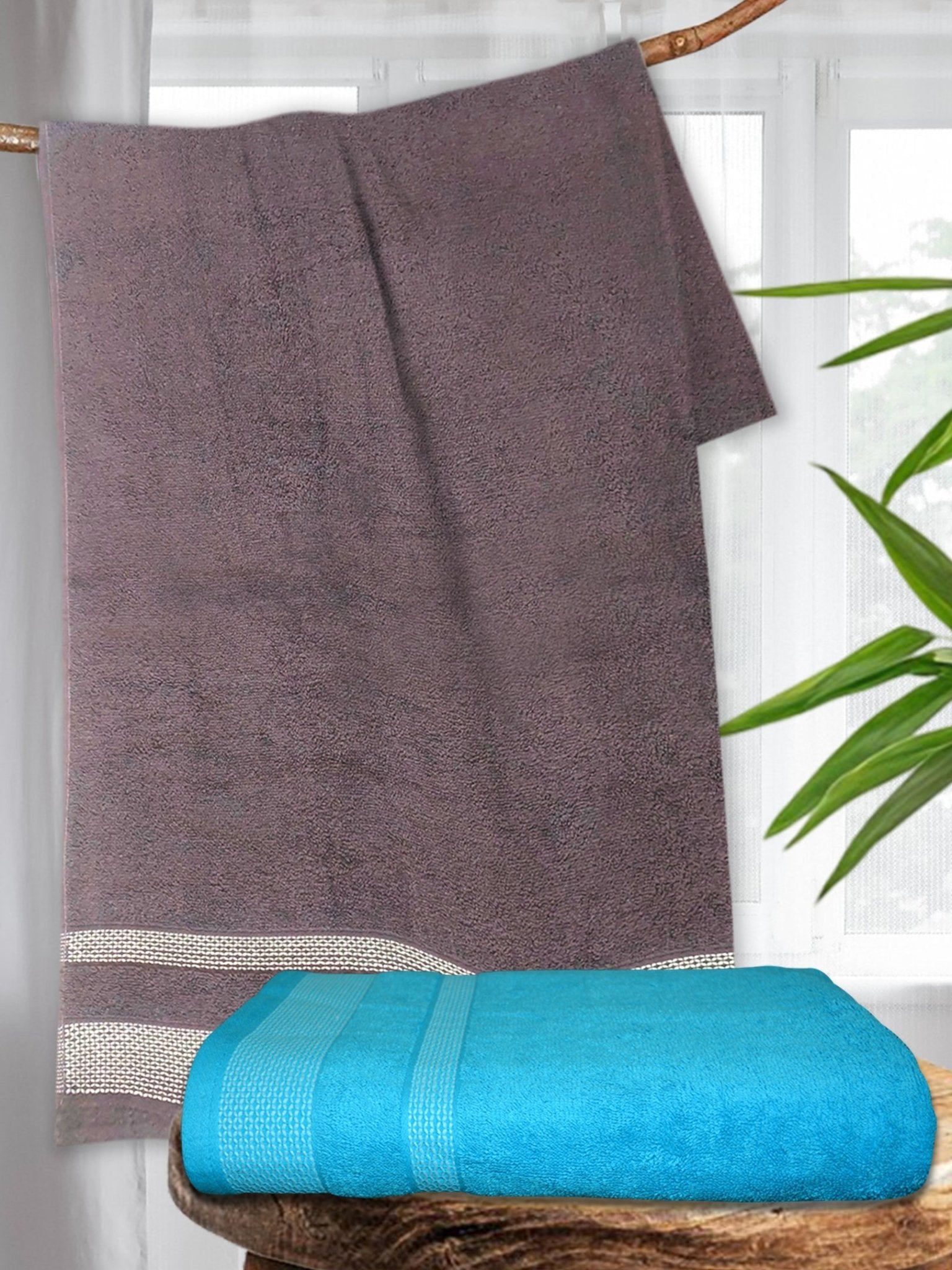 Athom Living Premium Cotton Bath Towel Pack of 2 Soft, Absorbent, and Luxurious Bathroom Essentials/Soft and Absorbent Spa - Quality/Bath Linens/Durable - Athom Living