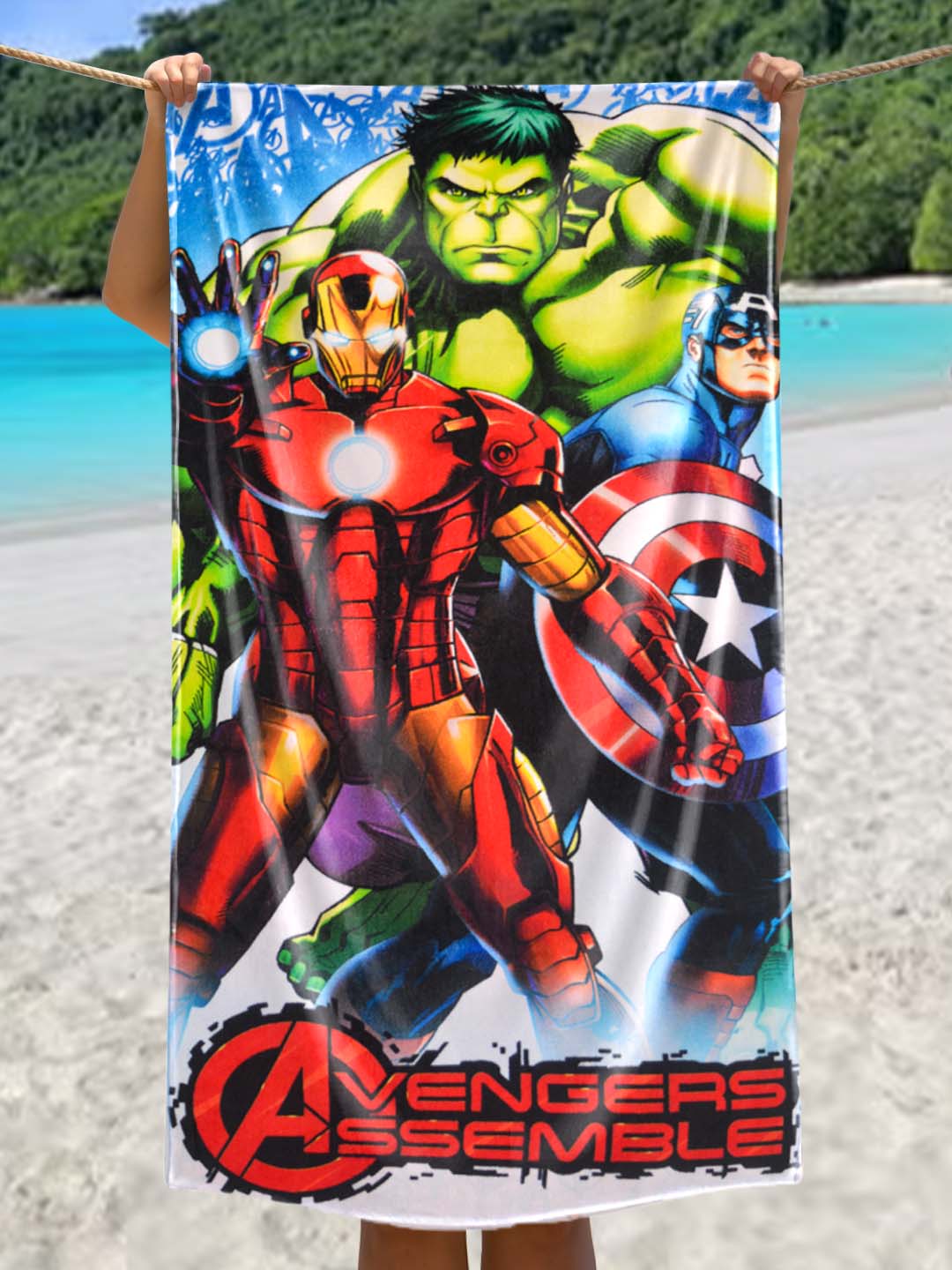 Avengers Assembled Themed Kids Cotton Bath Towel by Athom Living - Athom Living