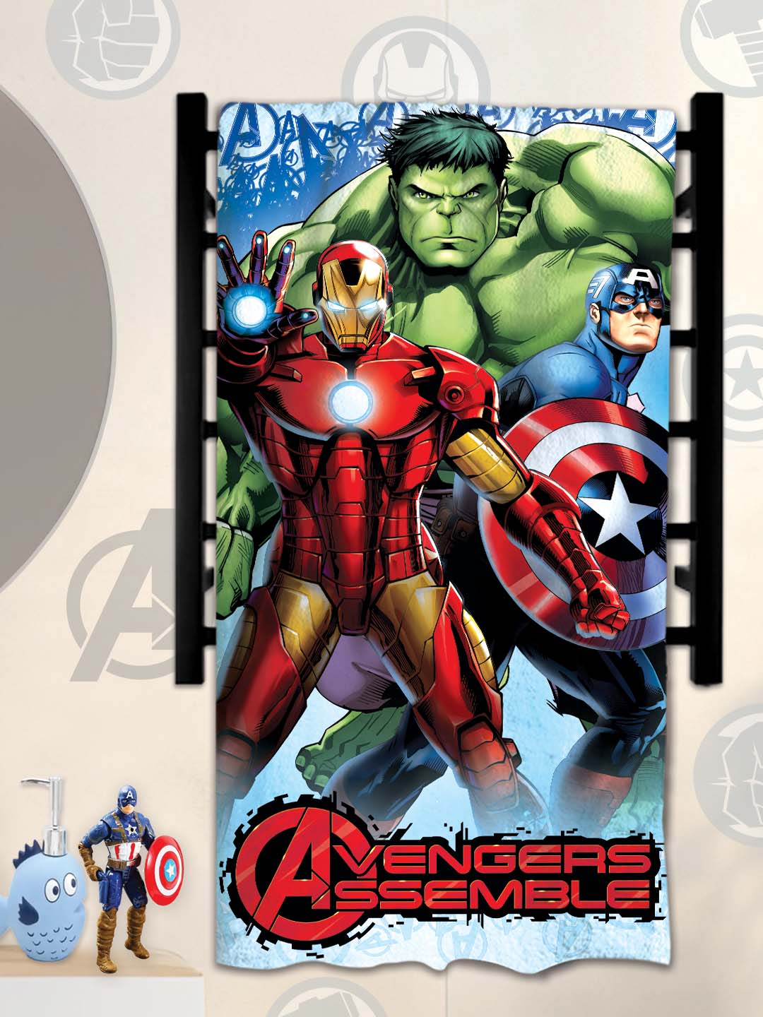 Avengers Assembled Themed Kids Cotton Bath Towel by Athom Living - Athom Living