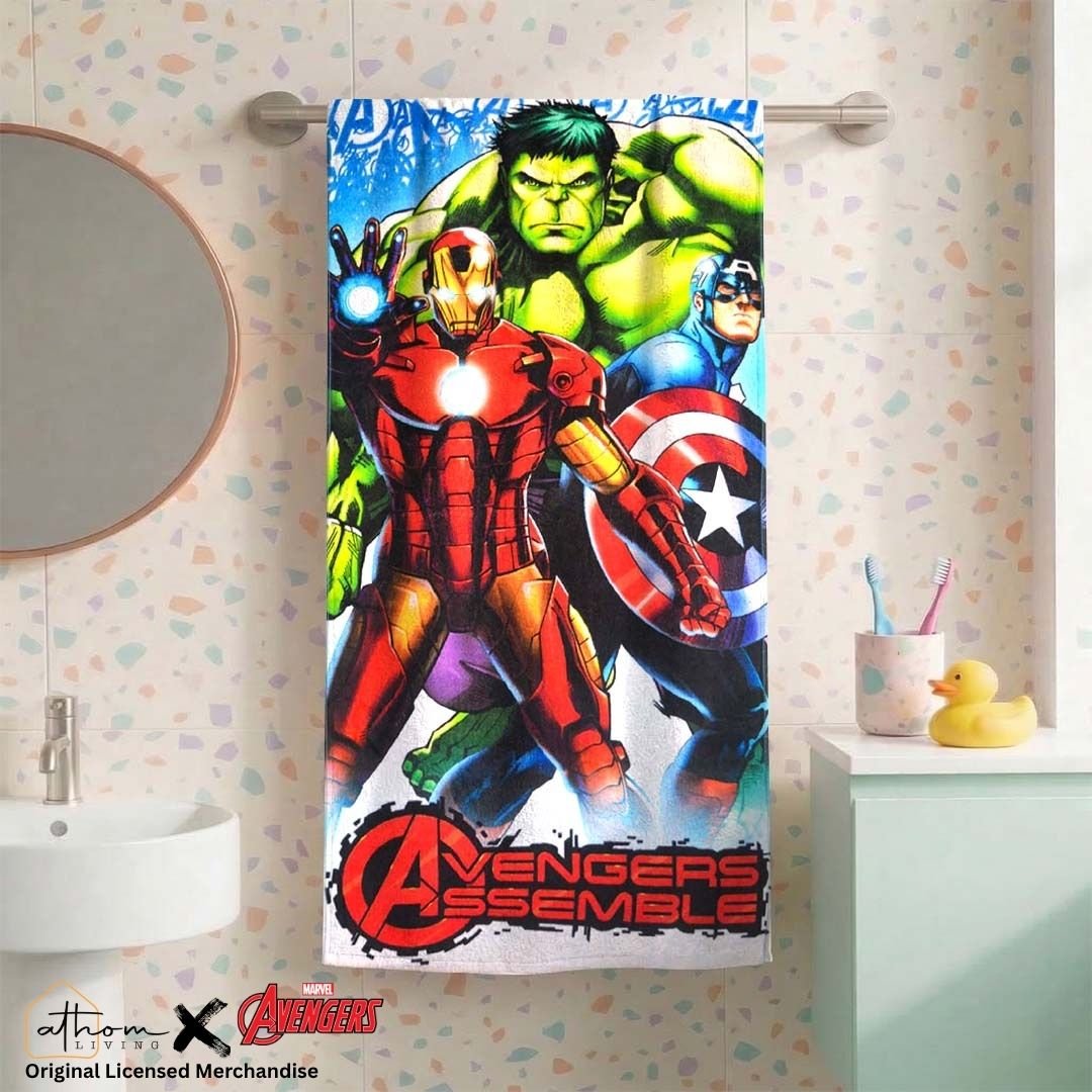 Avengers Assembled Themed Kids Cotton Bath Towel by Athom Living - Athom Living
