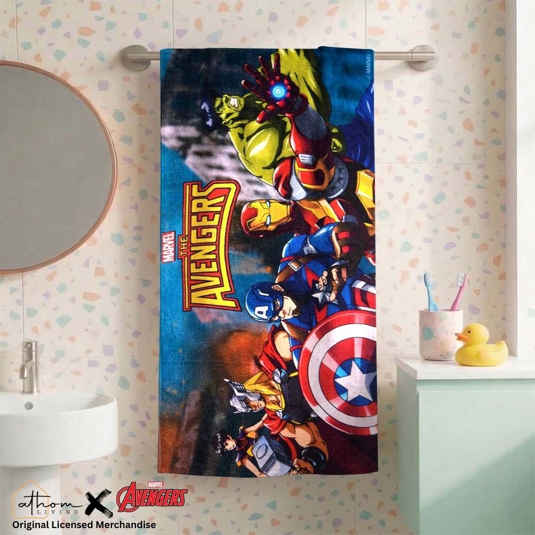 Avengers Themed Kids Cotton Bath Towel for Fun & Comfort by Athom Living - Athom Living