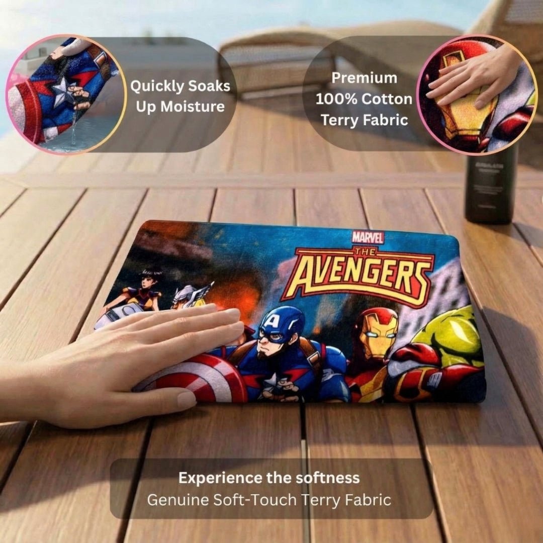 Avengers Themed Kids Cotton Bath Towel for Fun & Comfort by Athom Living - Athom Living