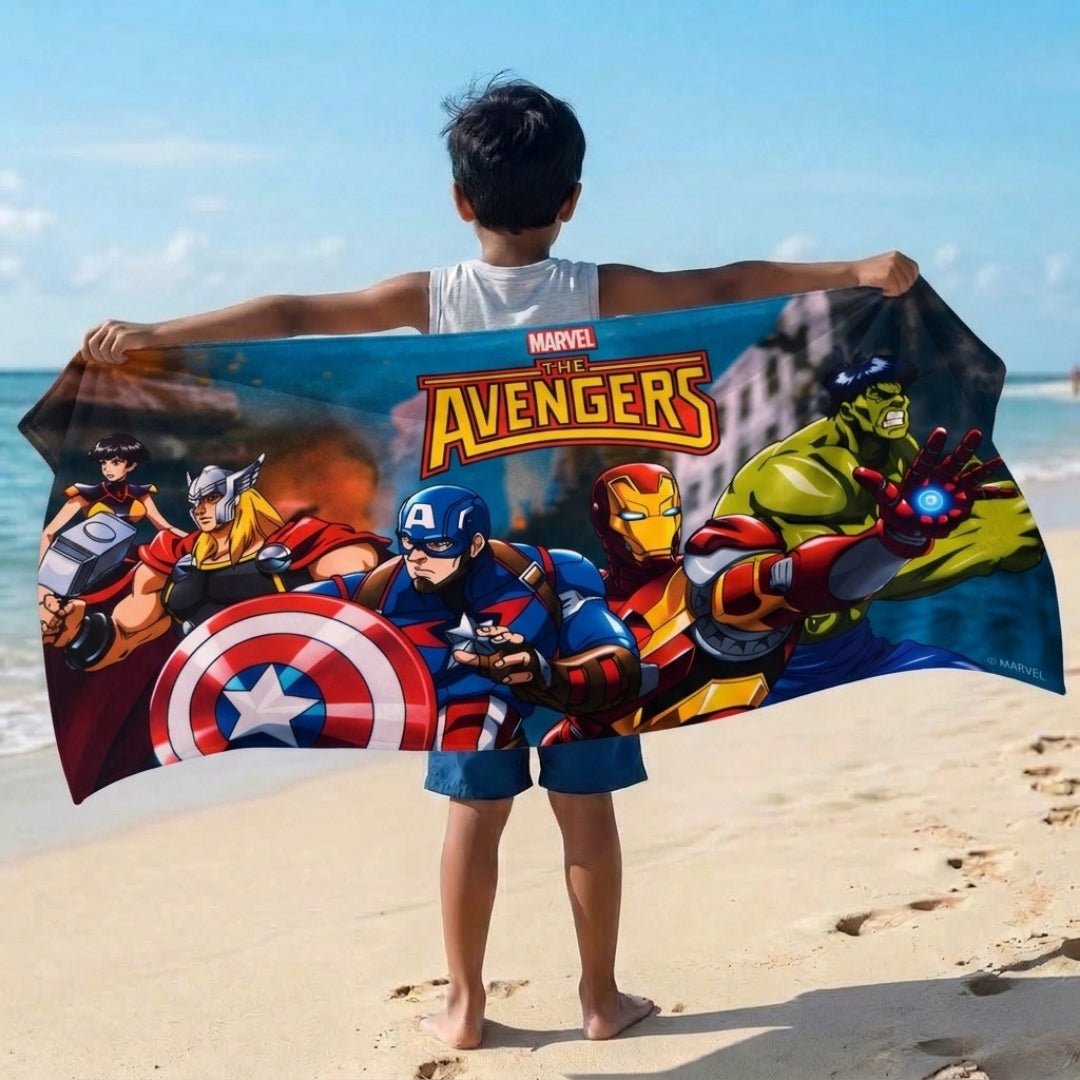 Avengers Themed Kids Cotton Bath Towel for Fun & Comfort by Athom Living - Athom Living
