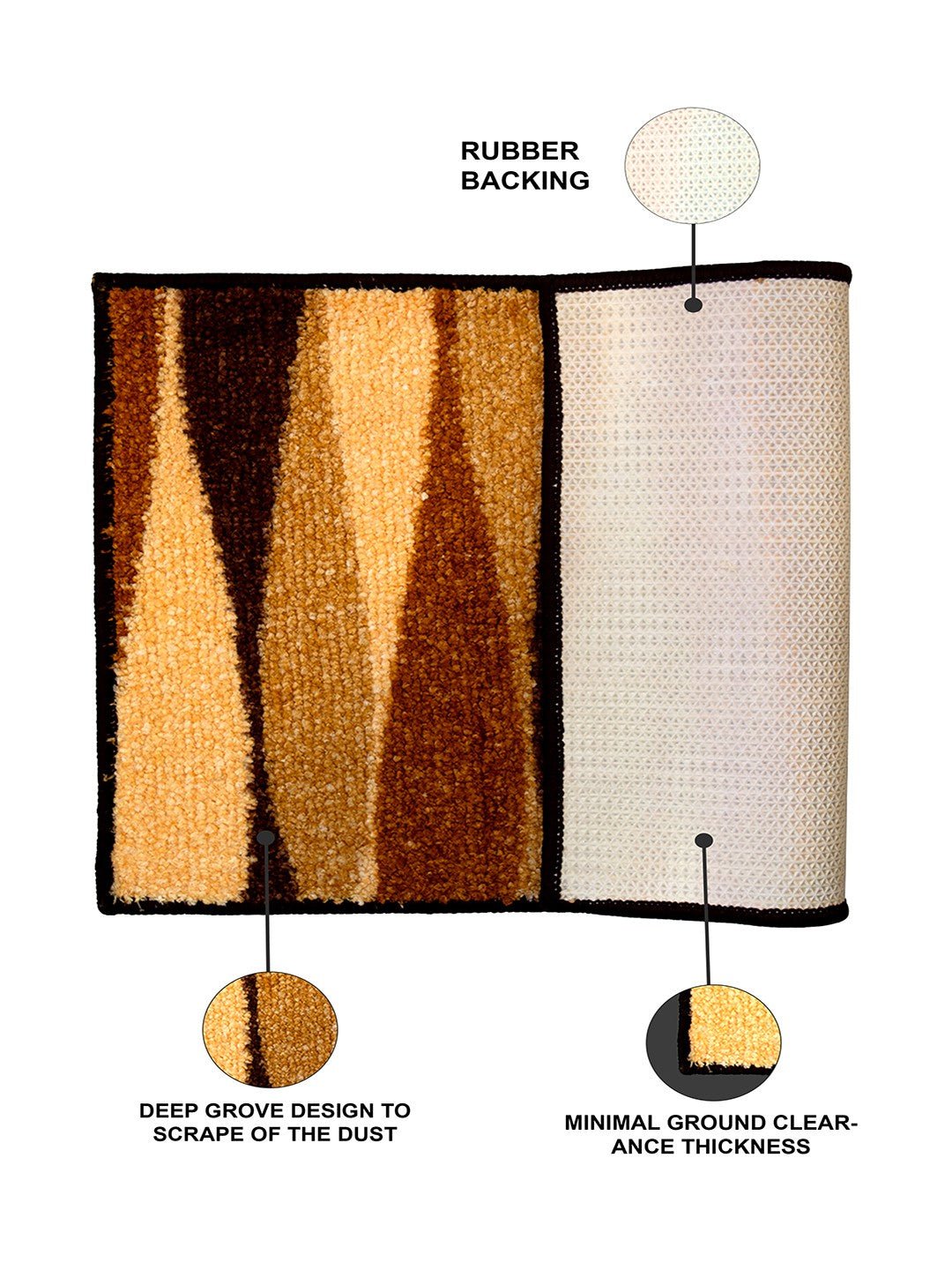 Beige Micro Designer Soft Anti Slip Bath Mat by Athom Living - Athom Living