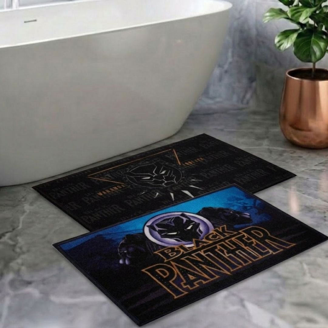 Black Panther Wakanda Forever Kids Bathmat Combo - Pack of 2 By Athom Living - Athom Living