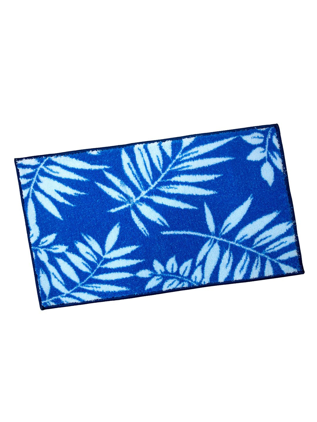 Blue Leaf Soft Anti - Slip Micro Bath Mat by Athom Living - Athom Living