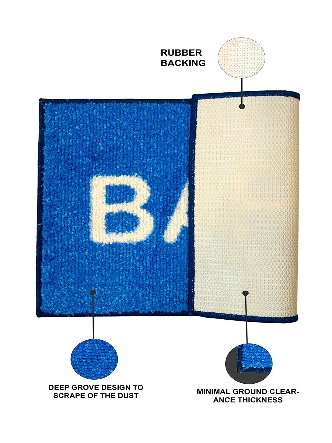 Blue Micro Designer Anti - Slip Soft Bath Mat by Athom Living - Athom Living